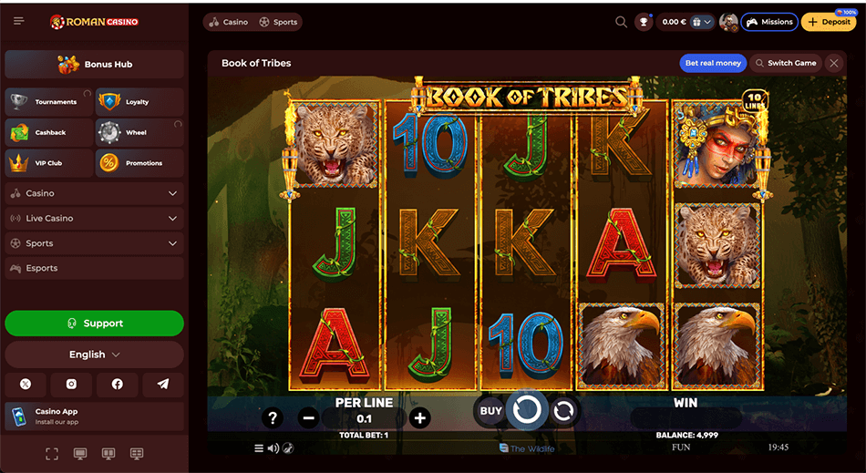 Roman Casino book of tribe