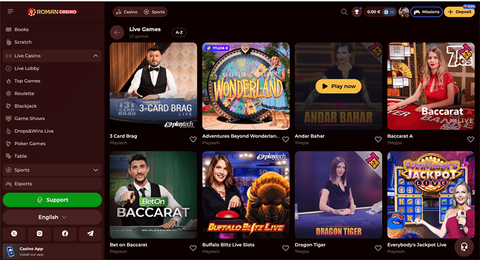 Roman Casino live casino